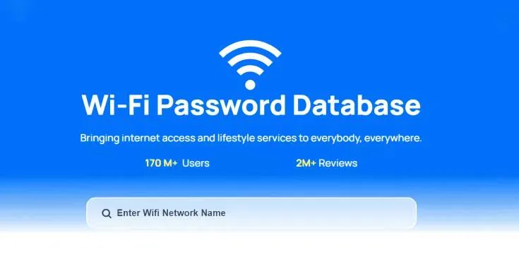 Wi-Fi password database for users