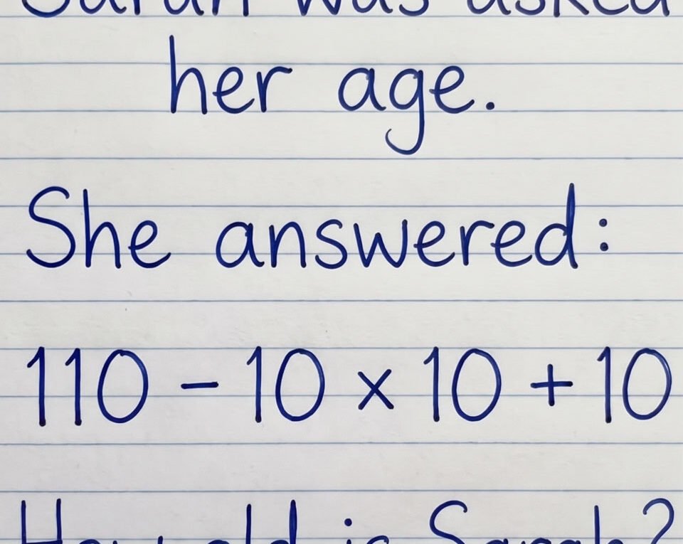 sarah age math puzzle with answer