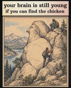 hidden chicken optical illusion with answer