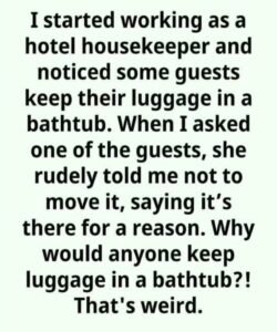 Put Luggage in Hotel Bathtub