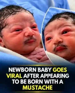 Newborn Baby With a Mustache